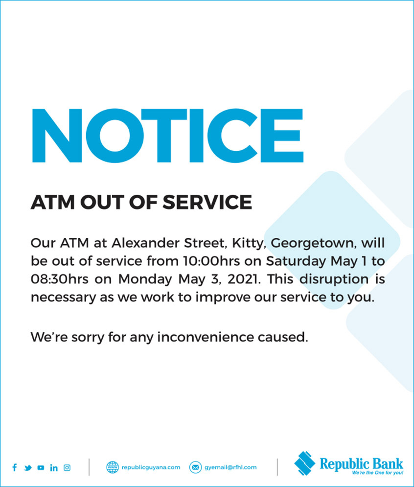 ATM Out of Service | Republic Bank